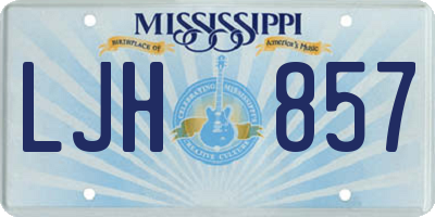 MS license plate LJH857