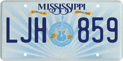 MS license plate LJH859