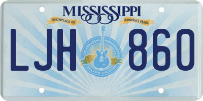 MS license plate LJH860