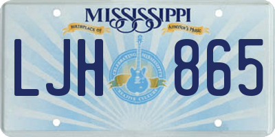MS license plate LJH865