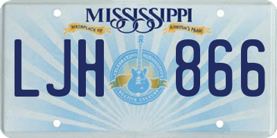 MS license plate LJH866