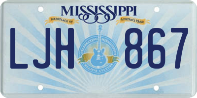 MS license plate LJH867