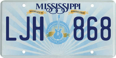 MS license plate LJH868