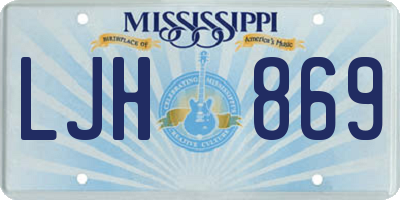 MS license plate LJH869
