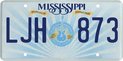 MS license plate LJH873