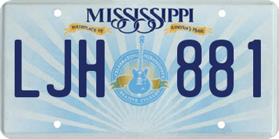 MS license plate LJH881