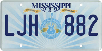 MS license plate LJH882