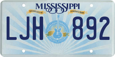 MS license plate LJH892