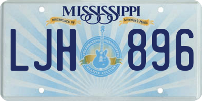 MS license plate LJH896