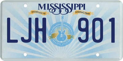 MS license plate LJH901