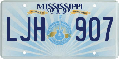 MS license plate LJH907