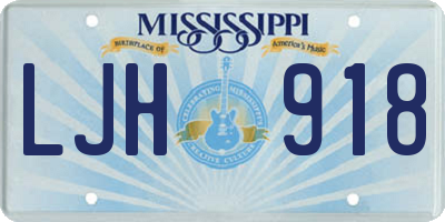 MS license plate LJH918