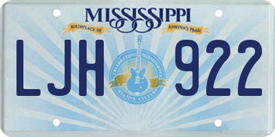 MS license plate LJH922