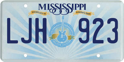 MS license plate LJH923