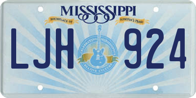 MS license plate LJH924
