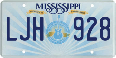 MS license plate LJH928