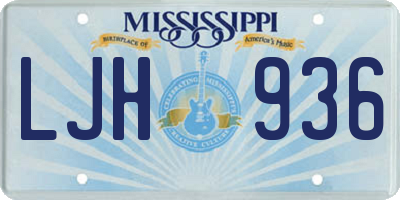MS license plate LJH936