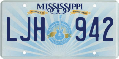 MS license plate LJH942