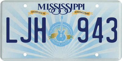 MS license plate LJH943