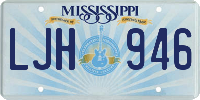 MS license plate LJH946