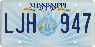 MS license plate LJH947