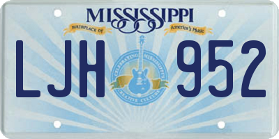 MS license plate LJH952