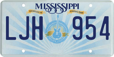 MS license plate LJH954