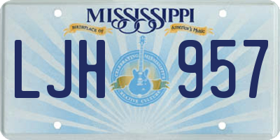 MS license plate LJH957