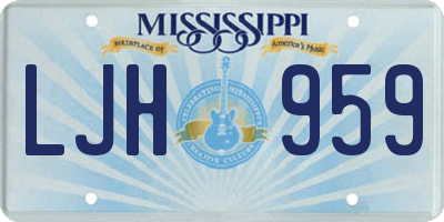 MS license plate LJH959
