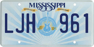 MS license plate LJH961