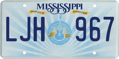 MS license plate LJH967