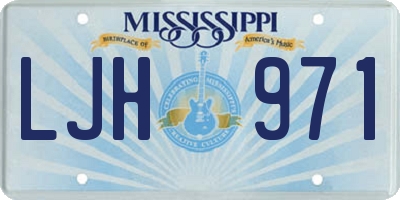 MS license plate LJH971
