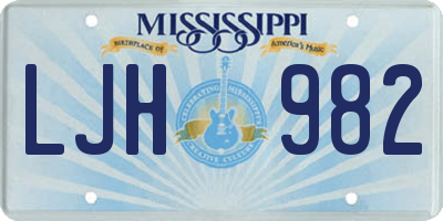 MS license plate LJH982