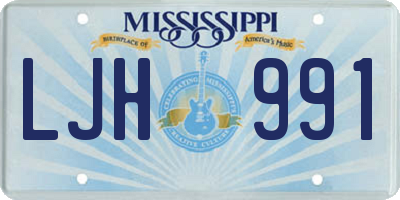 MS license plate LJH991