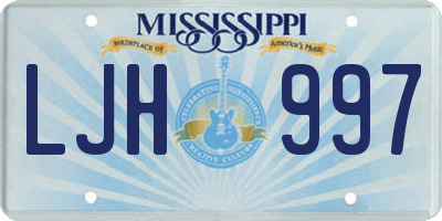MS license plate LJH997