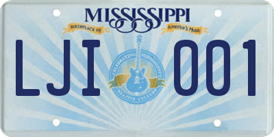 MS license plate LJI001