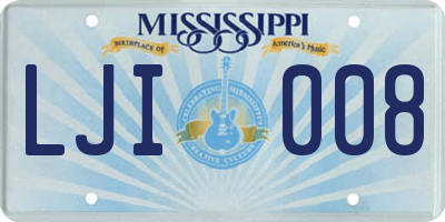 MS license plate LJI008