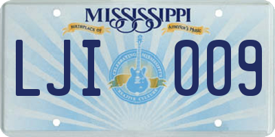 MS license plate LJI009