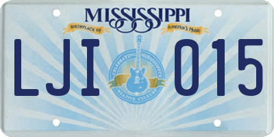 MS license plate LJI015