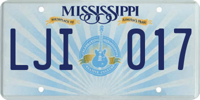 MS license plate LJI017