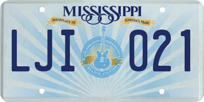MS license plate LJI021