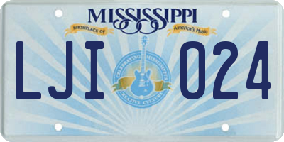 MS license plate LJI024