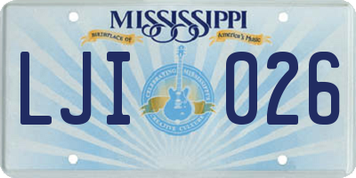 MS license plate LJI026