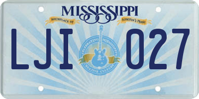MS license plate LJI027