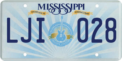 MS license plate LJI028