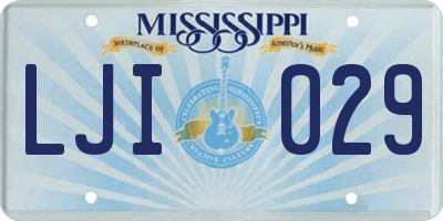 MS license plate LJI029