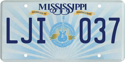 MS license plate LJI037