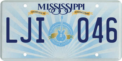 MS license plate LJI046