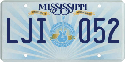 MS license plate LJI052
