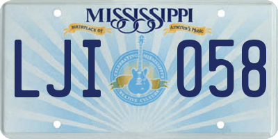 MS license plate LJI058